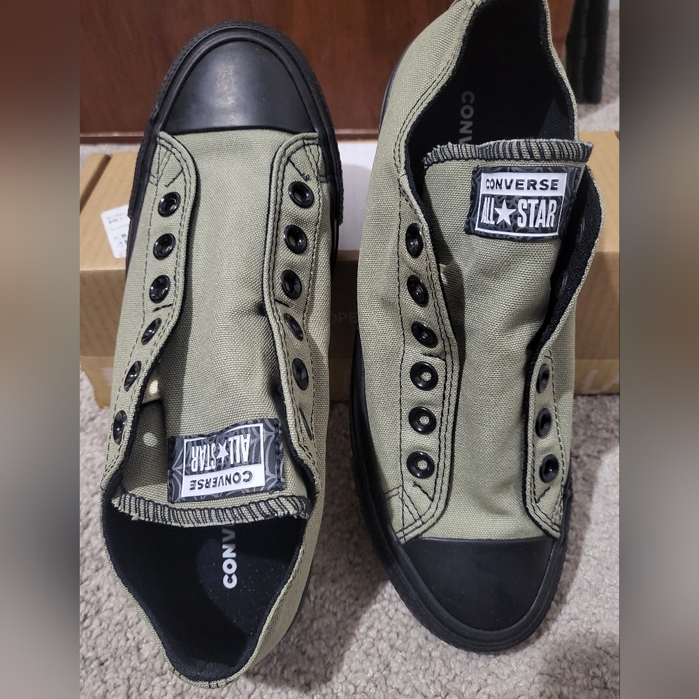 Converse All Star Olive Green Slip-On Sneakers